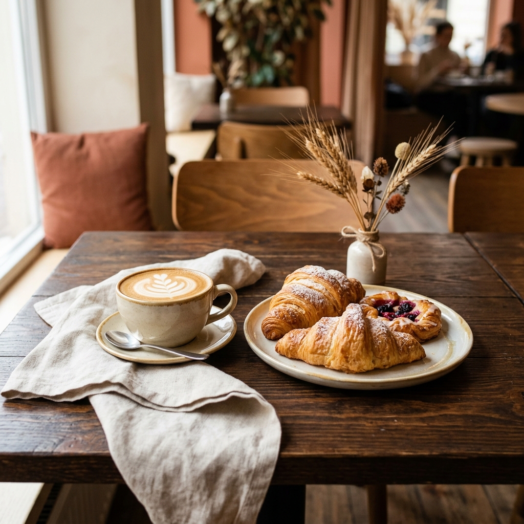 Frühstückstisch im Café