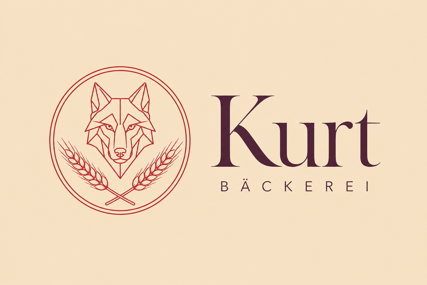Kurt Bäckerei — Doppelring-Wolf-Logo